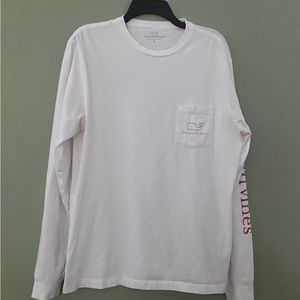 🎅🏻Men’s Vineyard Vines Sz.S Vintage Whale Long-Sleeve Christmas Pocket Tee🎅🏻